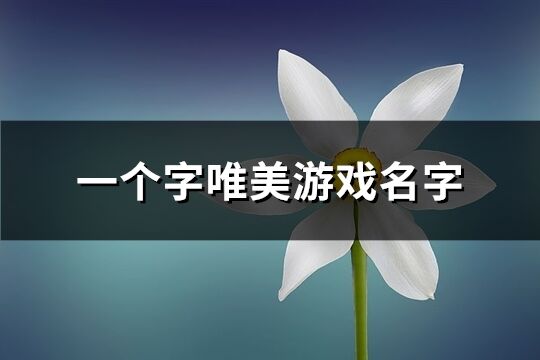 一个字唯美游戏名字(共554个)