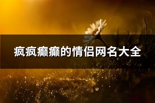 疯疯癫癫的情侣网名大全(精选67个)