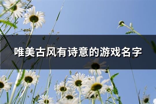 唯美古风有诗意的游戏名字(831个)