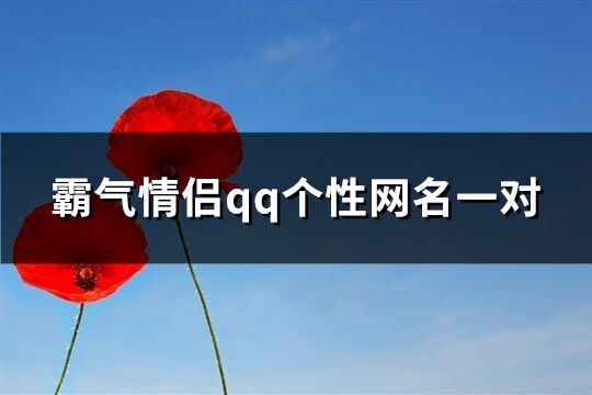 霸气情侣qq个性网名一对(共527个)