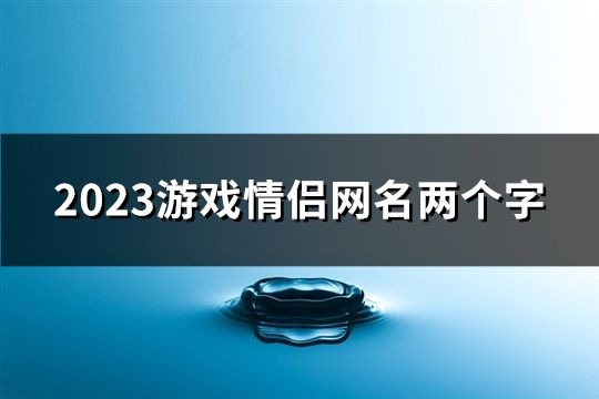 2023游戏情侣网名两个字(共200个)