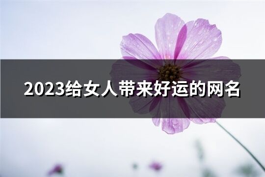 2023给女人带来好运的网名(476个)