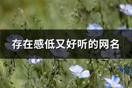 存在感低又好听的网名(共98个)