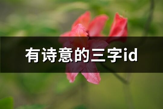 有诗意的三字id(共979个)