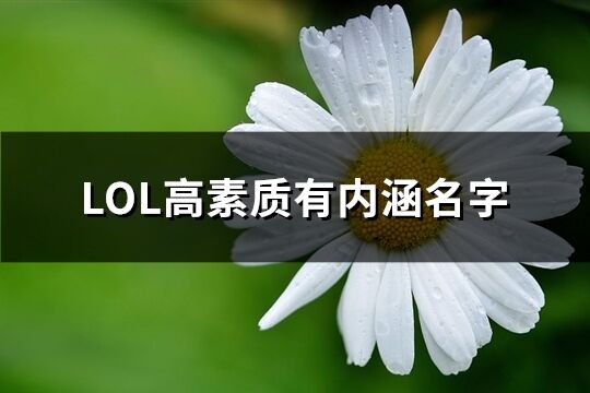 LOL高素质有内涵名字(共290个)