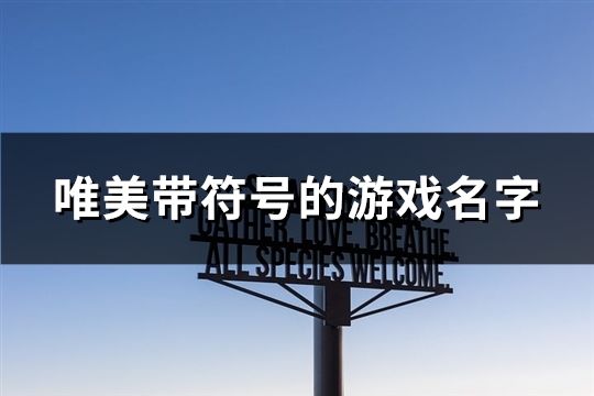 唯美带符号的游戏名字(共370个)