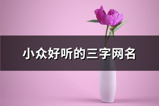 小众好听的三字网名(共563个)