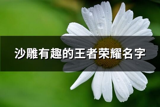 沙雕有趣的王者荣耀名字(精选333个)