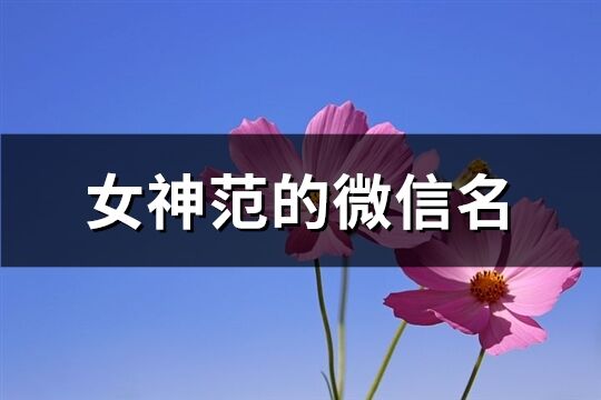 女神范的微信名(共156个)