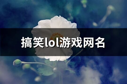 搞笑lol游戏网名(共104个)