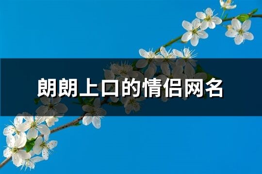 朗朗上口的情侣网名(共85个)