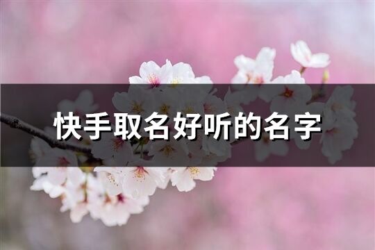 快手取名好听的名字(共445个)