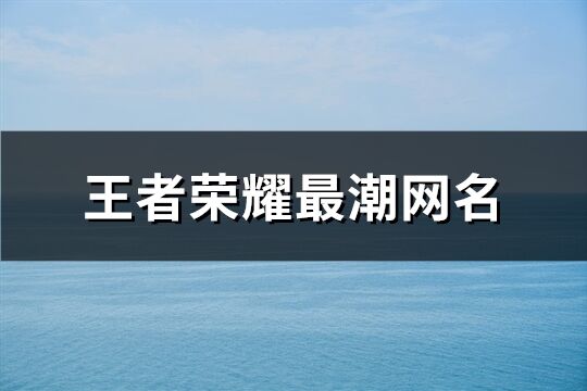 王者荣耀最潮网名(精选65个)