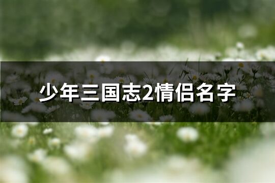 少年三国志2情侣名字(共69个)