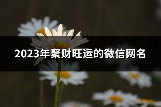 2023年聚财旺运的微信网名(538个)