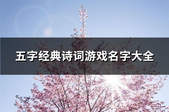 五字经典诗词游戏名字大全(620个)