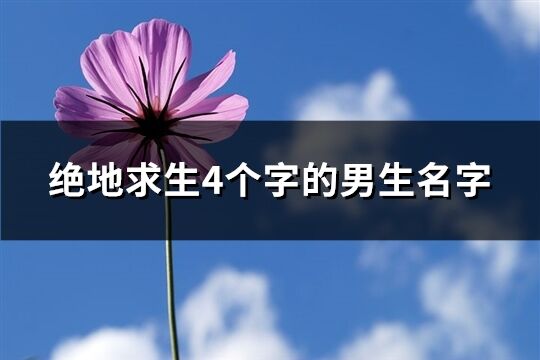 绝地求生4个字的男生名字(精选588个)