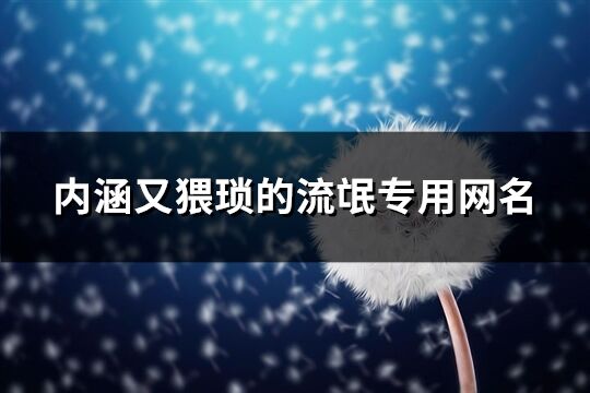 内涵又猥琐的流氓专用网名(共383个)