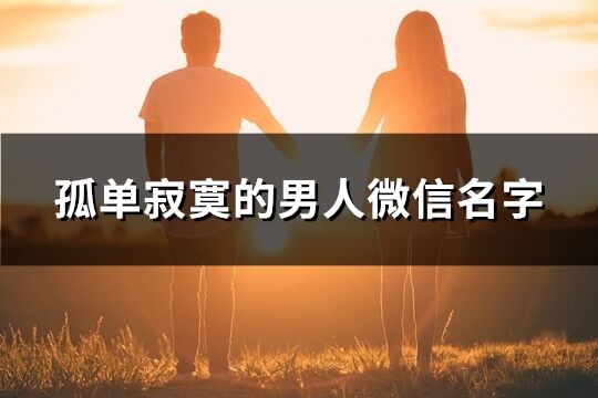 孤单寂寞的男人微信名字(精选169个)