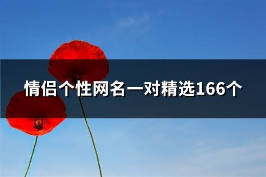 情侣个性网名一对精选166个