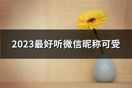 2023最好听微信昵称可受(2219个)