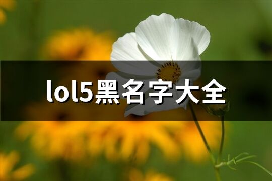 lol5黑名字大全(共115个)