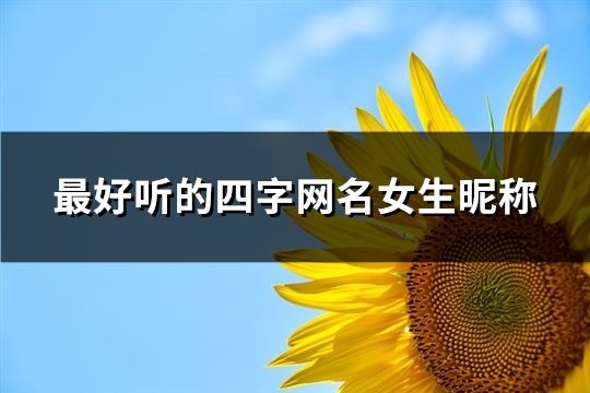 最好听的四字网名女生昵称(精选96个)