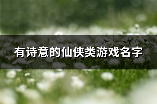 有诗意的仙侠类游戏名字(331个)