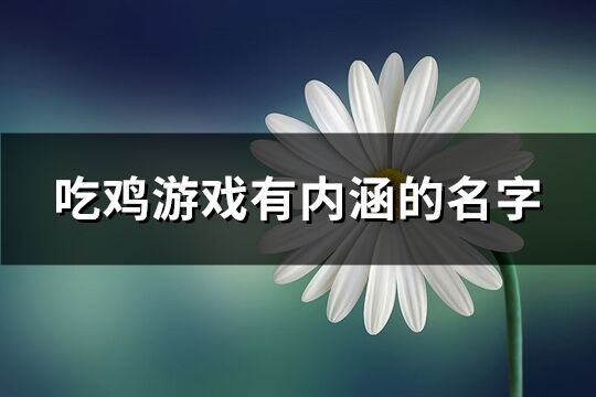 吃鸡游戏有内涵的名字(309个)