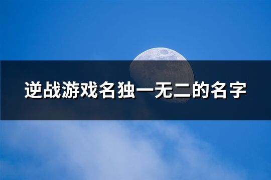 逆战游戏名独一无二的名字(精选737个)