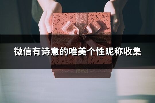 微信有诗意的唯美个性昵称(共682个)