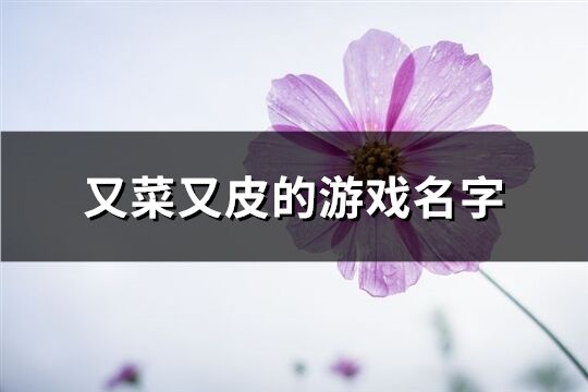 又菜又皮的游戏名字(130个)