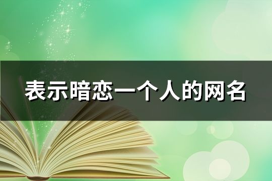 表示暗恋一个人的网名(精选112个)