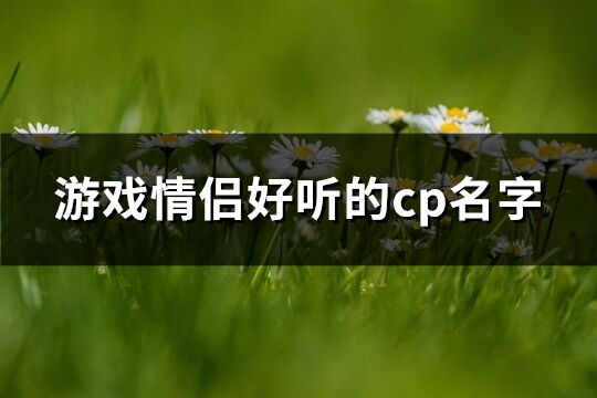 游戏情侣好听的cp名字(共431个)