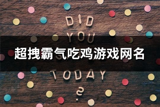 超拽霸气吃鸡游戏网名(精选259个)