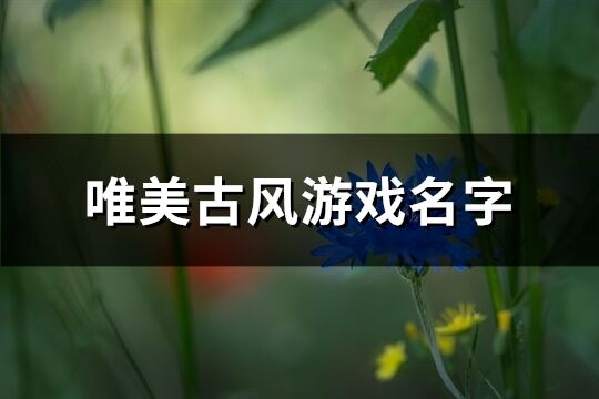 唯美古风游戏名字(共269个)