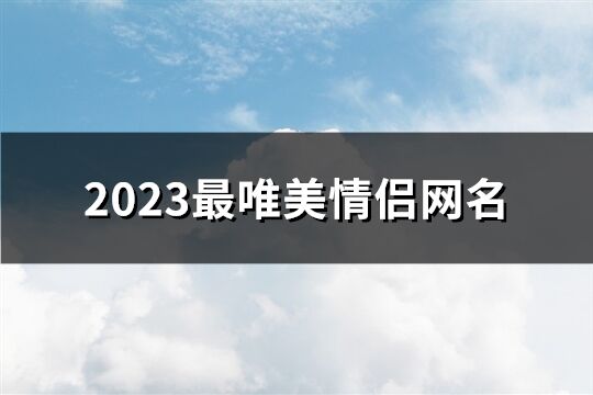 2023最唯美情侣网名(精选541个)