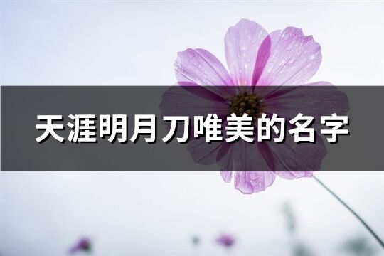 天涯明月刀唯美的名字(共306个)