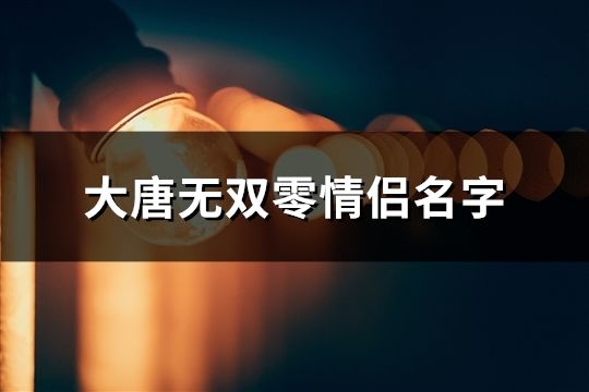 大唐无双零情侣名字(共92个)