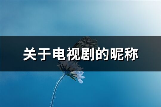 关于电视剧的昵称(共139个)