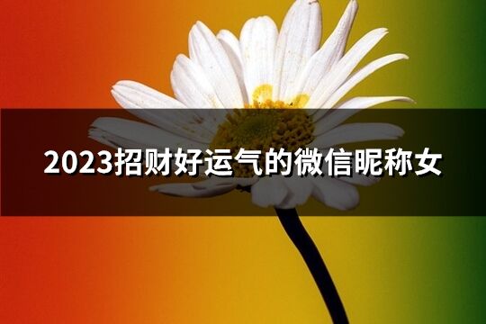 2023招财好运气的微信昵称女(共2253个)