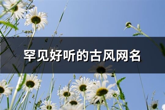 罕见好听的古风网名(精选202个)