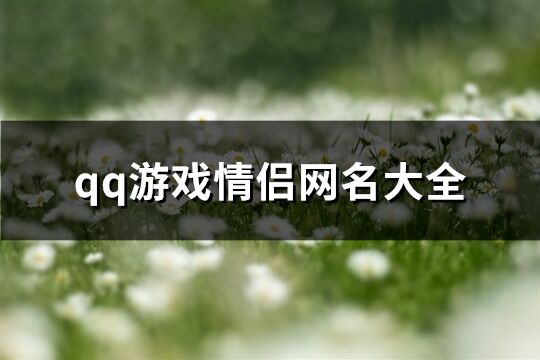 qq游戏情侣网名大全(共173个)