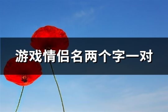 游戏情侣名两个字一对(270个)