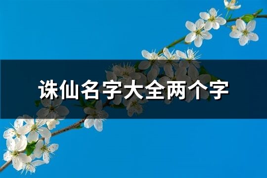 诛仙名字大全两个字(共609个)