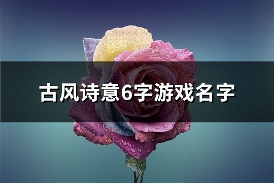 古风诗意6字游戏名字(共385个)