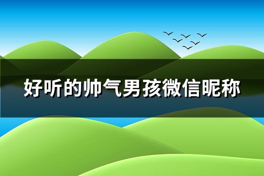 好听的帅气男孩微信昵称(共353个)