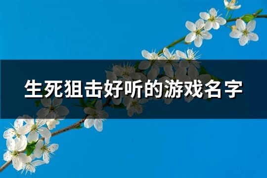 生死狙击好听的游戏名字(共124个)