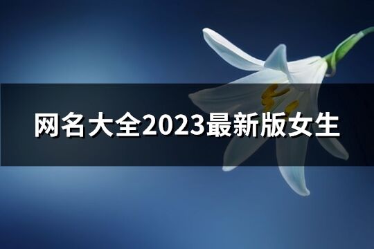 网名大全2023最新版女生(共1360个)