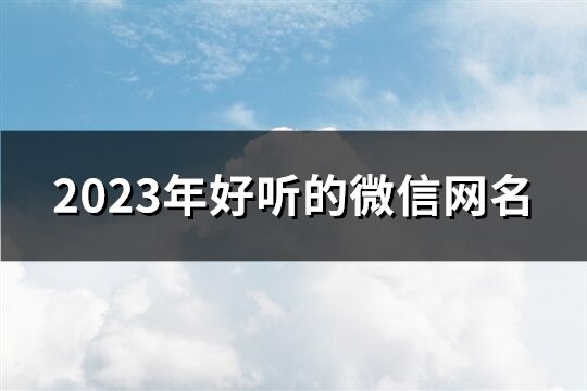 2023年好听的微信网名(共2910个)